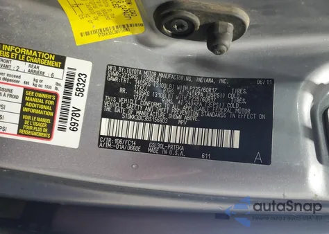 2011 Toyota Sienna Le z USA, uszkodzony, nr VIN 5TDKK3DC3BS156803